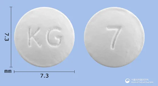 글로아스피린장용정100mg(아스피린) · (주)킵스바이오파마 식별 참고 이미지