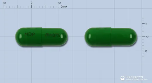 리나치올캡슐375밀리그램(카르보시스테인)(수출명:HyundiolCapsule375Mg) · 현대약품(주) 식별 참고 이미지