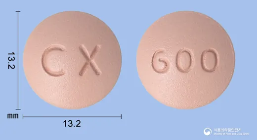 치렉스정600밀리그램(디오스민) · 경동제약(주) 식별 참고 이미지