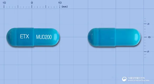 뮤코다인캡슐200mg(아세틸시스테인) · (주)테라젠이텍스 식별 참고 이미지