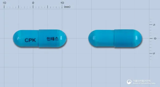 인테스캡슐200mg(아세틸시스테인) · (주)씨엠지제약 식별 참고 이미지